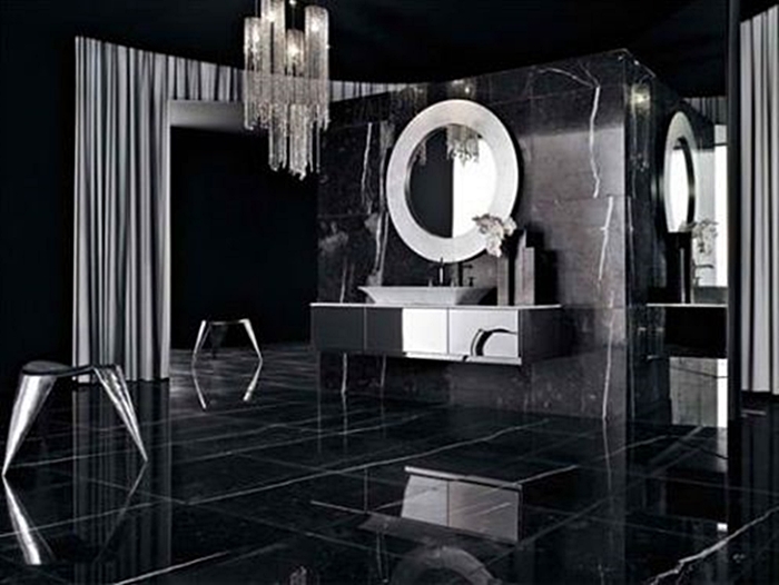 czarna nowoczesna łazienka