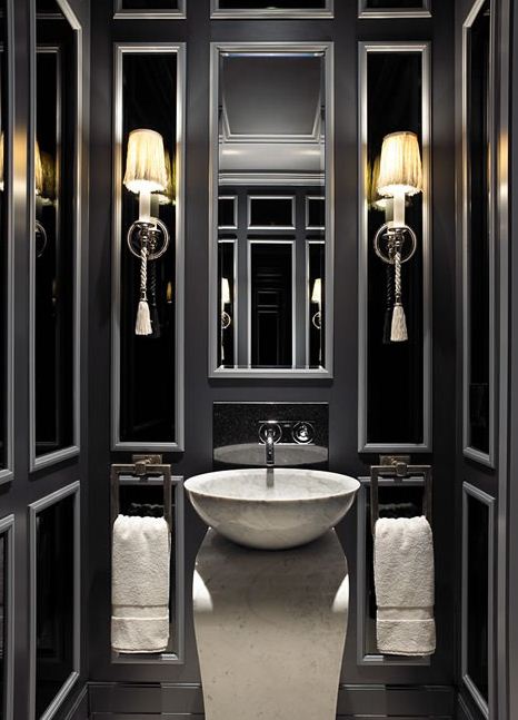 klasyczna łazienka w czerni
